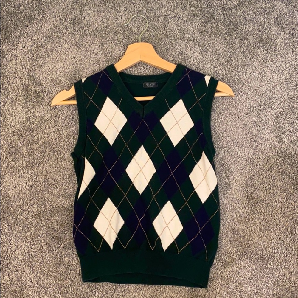 Green sweater vest